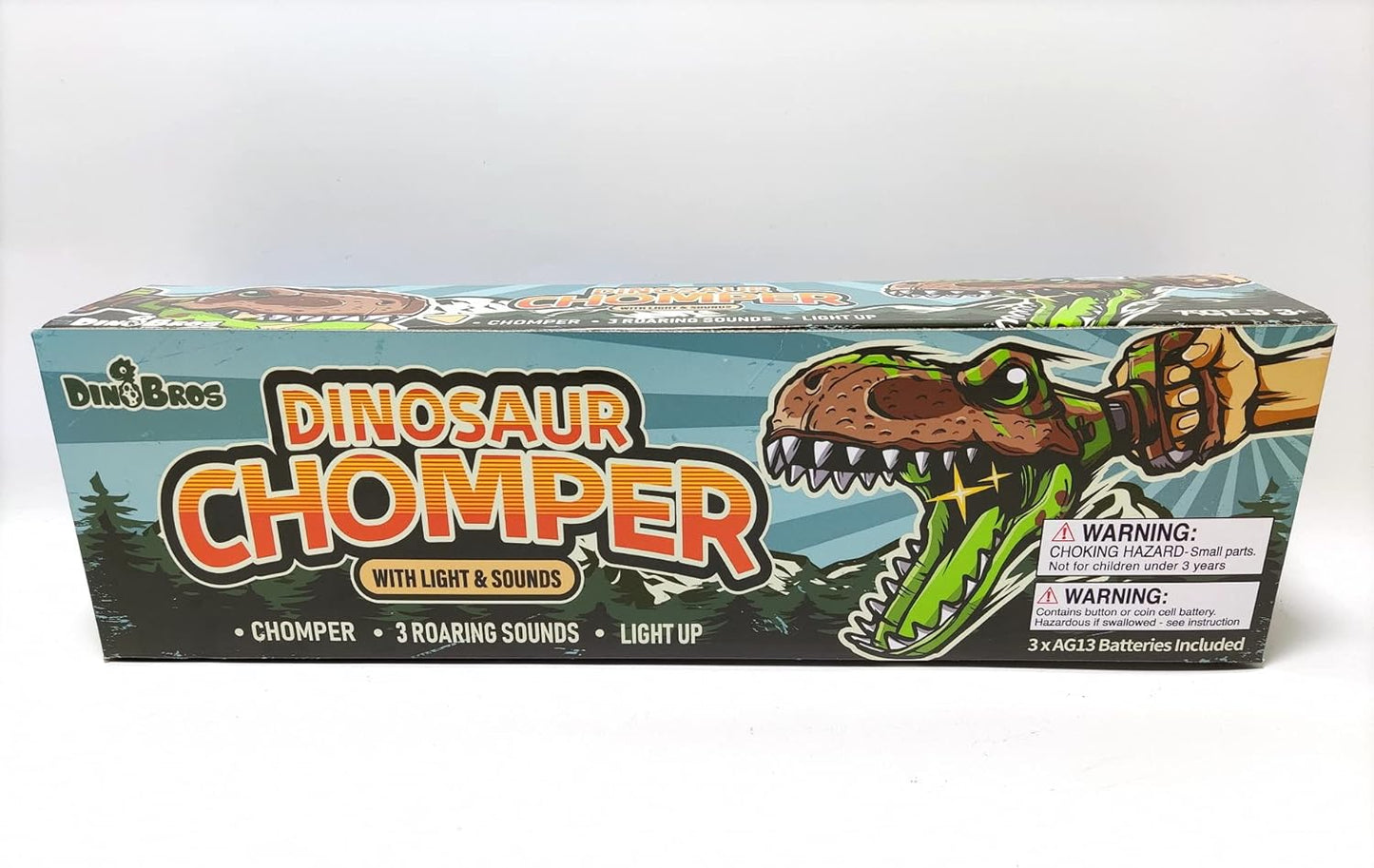 DINOBROS Dinosaur Chomper Toys for Kids with 3 Roar Sounds and Light Jurassic Dinosaurs Grabber Claw T-Rex Reacher Robot Hand Pincher Dino Snapper