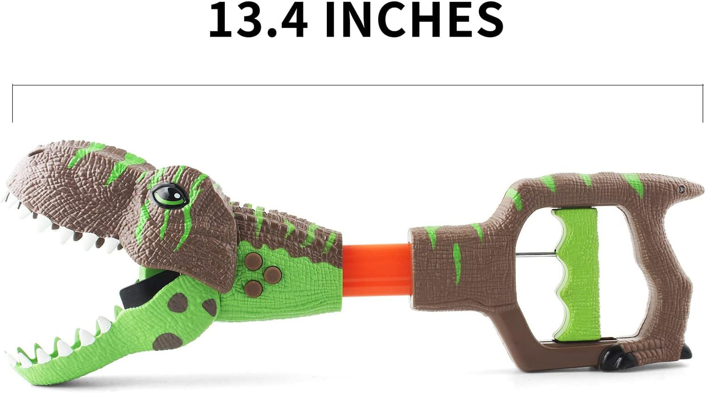 DINOBROS Dinosaur Chomper Toys for Kids with 3 Roar Sounds and Light Jurassic Dinosaurs Grabber Claw T-Rex Reacher Robot Hand Pincher Dino Snapper