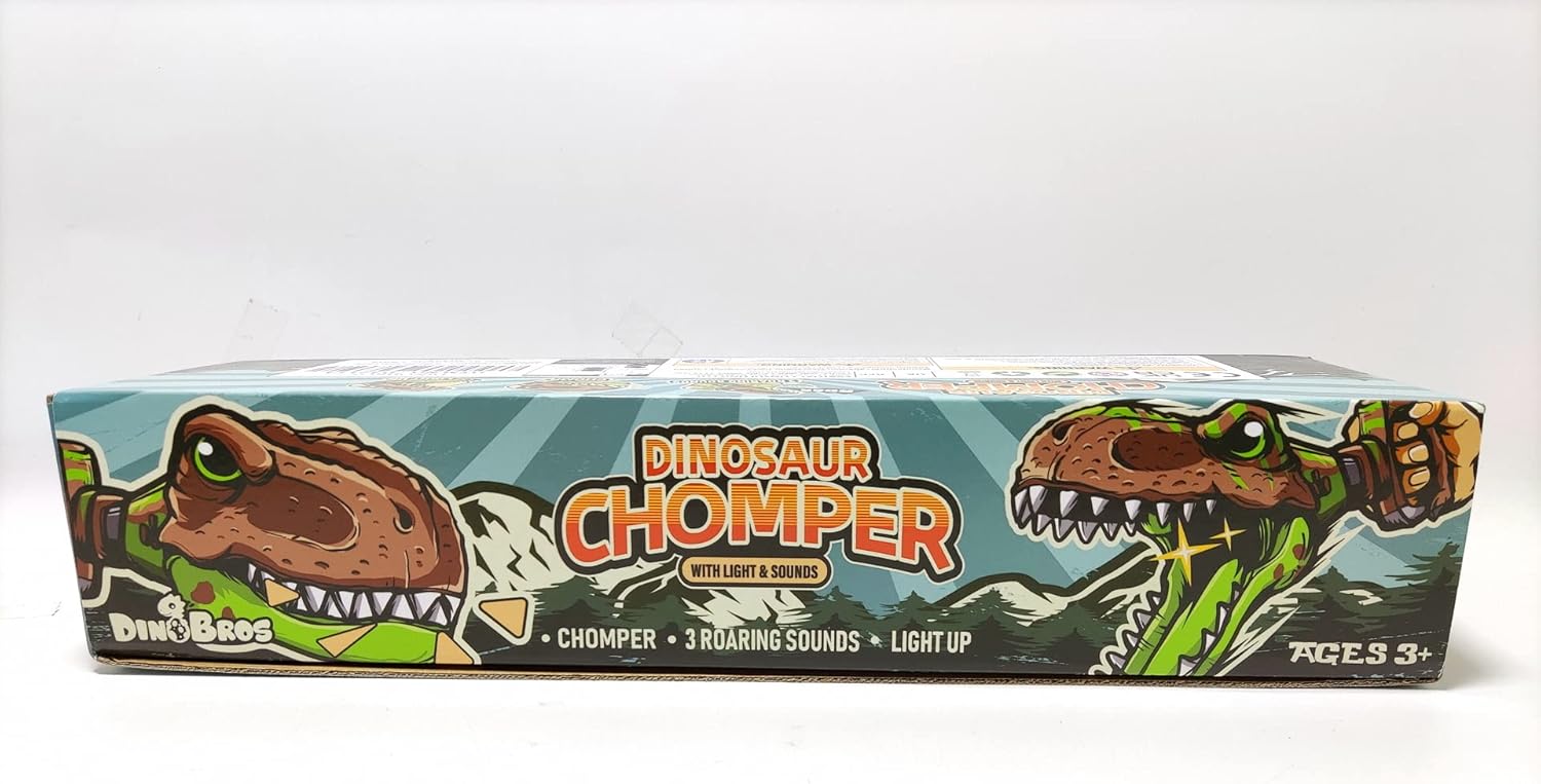 DINOBROS Dinosaur Chomper Toys for Kids with 3 Roar Sounds and Light Jurassic Dinosaurs Grabber Claw T-Rex Reacher Robot Hand Pincher Dino Snapper