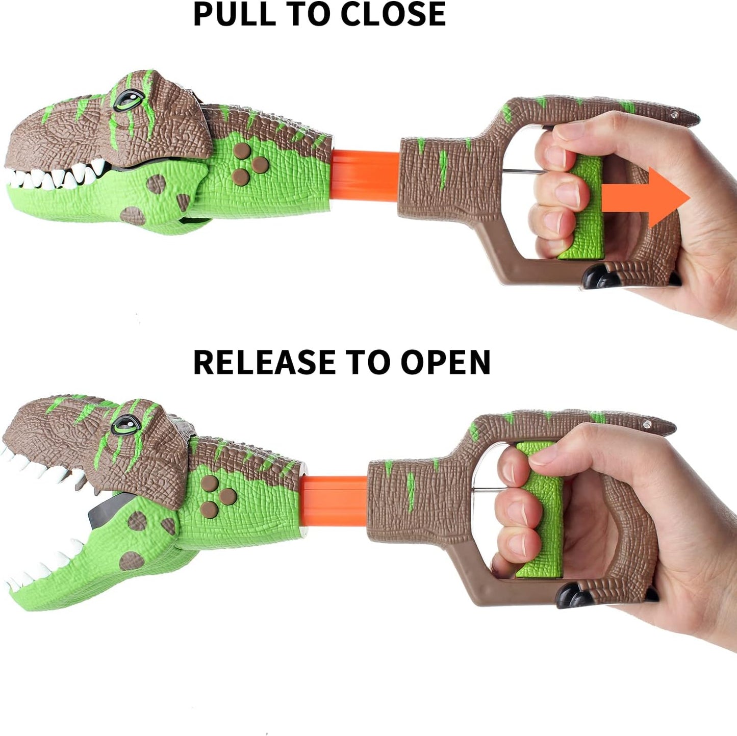 DINOBROS Dinosaur Chomper Toys for Kids with 3 Roar Sounds and Light Jurassic Dinosaurs Grabber Claw T-Rex Reacher Robot Hand Pincher Dino Snapper