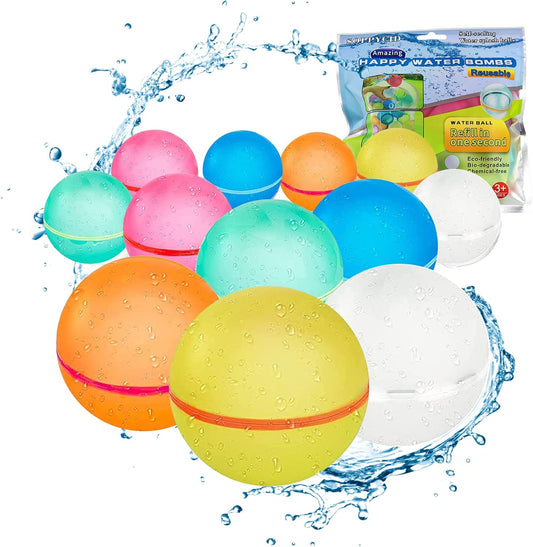 Reusable Water Balloons, Pool Beach Toys for Boys and Girls, Summer Toy Water Toy for Kids Ages 3-12, Outdoor Activities Water Games Toys Self Sealing Water Splash Ball for Fun